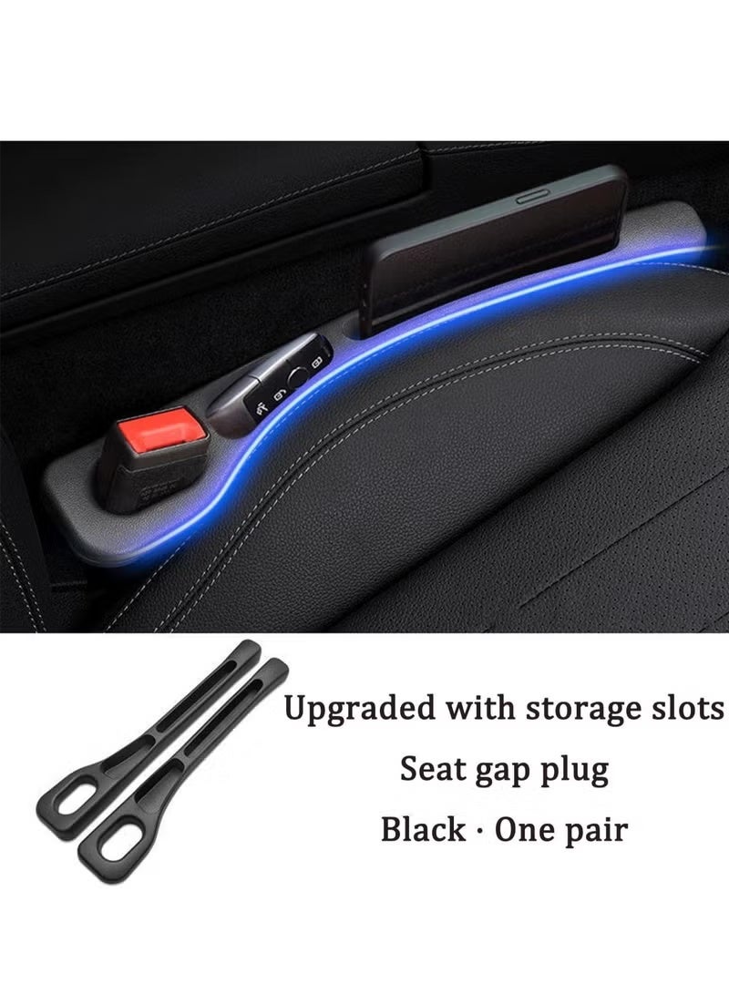 1 pair of car seat gap fillers organizer, car side seat gap fillers, vehicle gap filler strip with leak-proof design, with extra storage space for cards, keys, and coins, for cars and trucks (black) - Image 4