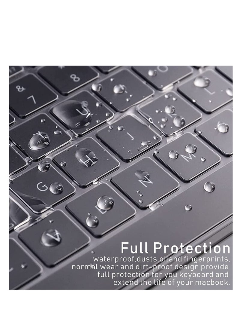 غطاء لوحة مفاتيح من مادة TPU بتصميم أمريكي لجهاز MacBook Air 13 بوصة M2 A2681/M3 A3114 وMacBook Pro 14 بوصة A2442 /A2779/A2992/A2918 و16 بوصة A2485 مع Touch ID وM1 Max/Pro Chip Protector ملحقات الجلد - Image 5