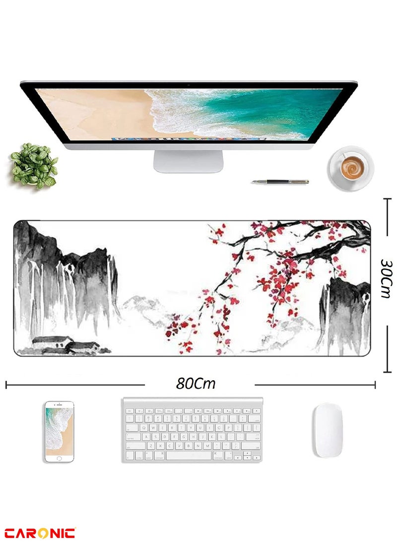 CARONIC Large Gaming Mouse Pad with Superior Micro Weave Cloth Extended Desk Mousepad with Stitched Edges Non-Slip Base Water Resist Keyboard Pad For Gamer And Office Home  - Image 3