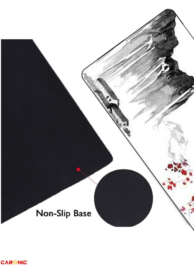 CARONIC - Large Gaming Mouse Pad with Superior Micro Weave Cloth Extended Desk Mousepad with Stitched Edges Non-Slip Base Water Resist Keyboard Pad For Gamer And Office Home - Image 1