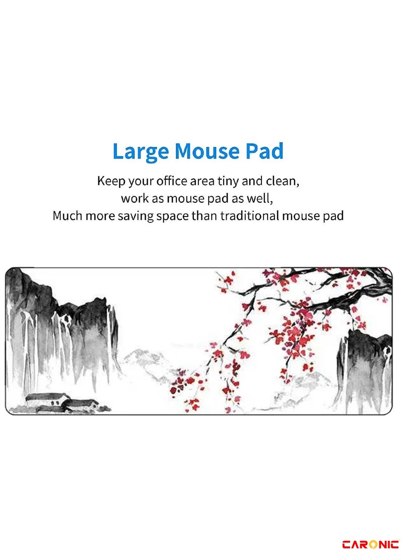 CARONIC - Large Gaming Mouse Pad with Superior Micro Weave Cloth Extended Desk Mousepad with Stitched Edges Non-Slip Base Water Resist Keyboard Pad For Gamer And Office Home - Image 1