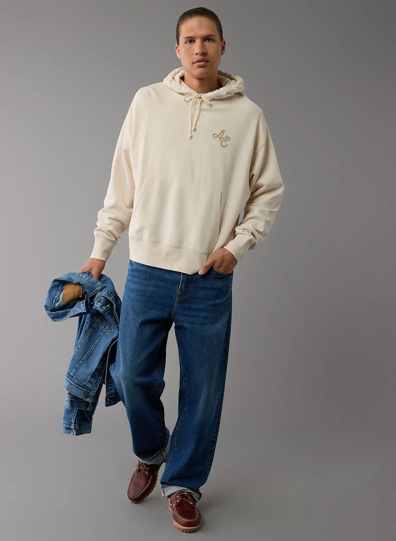 امريكان ايجل Logo Graphic Drawstring Pullover Hoodie