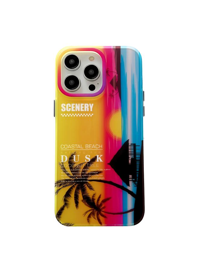 اس-توب جراب لهاتف iPhone 14 Pro Max، جراب هاتف مزدوج الجوانب مغلف بجوز الهند ومُغطى بالليزر - Image 1