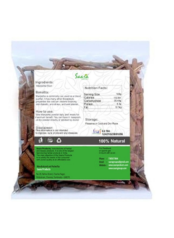 SAARA Manjistha Root, 500g, Manjistha Root, Rubia Cordifolia, Tamravalli Manjistha, Majeeth Root, (pack of 5 x 100g) - Image 2