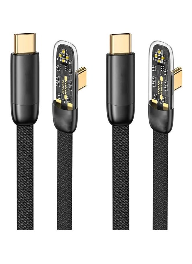 erorex - 2 Psc Usb C To Usb C 100W Pd Cable 8Ft 2 M Type C To Type C Cord Compatible With Ipad Samsung Switch 100W Fast Type C Charger Black Type C To Type C - Image 1