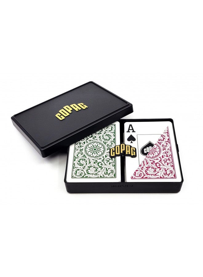 Copag Copag 1546 Design 100% Plastic Playing Cards, Bridge Size Green/Burgundy (Jumbo Index, 1 Set)  - Image 3