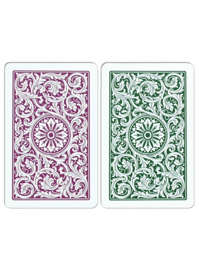 Copag Copag 1546 Design 100% Plastic Playing Cards, Bridge Size Green/Burgundy (Jumbo Index, 1 Set)  - Image 2