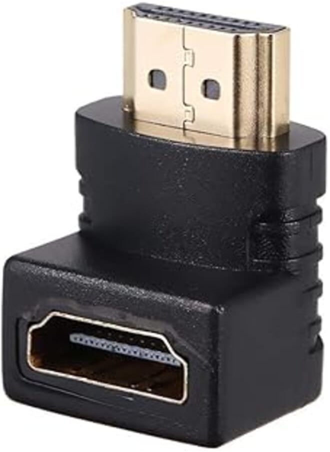 OR - Right angle adapter Connector 90 Degree Gold Plated HDMI Male to Female adapter Support 4K for HDTV - Image 1