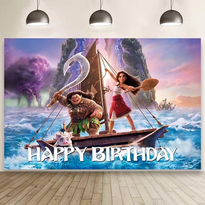 ARHAVI Wall Decor Backdrop for Moanana Birthday Decorations, Birthday Banner for Party Supplies (5x3ft) - Image 1