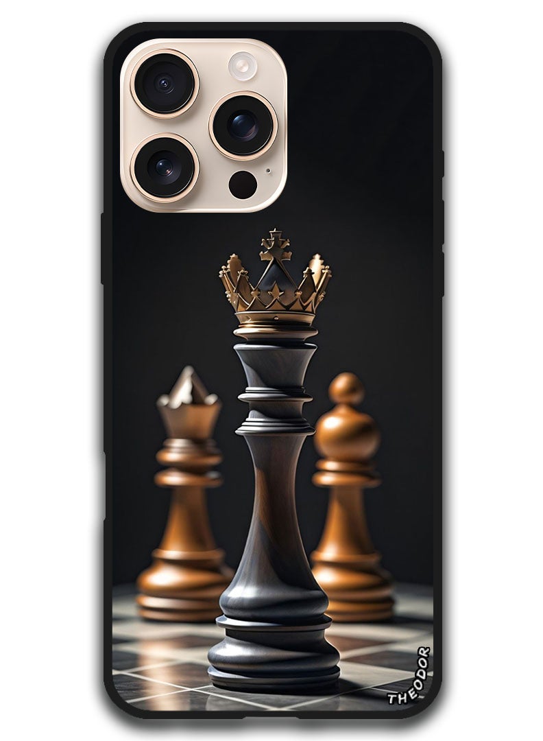 Theodor Protective Case Anti Scratch Shock Proof Bumper Cover For iPhone 16 Pro Max (6.9)-inch Chess KING - Image 1