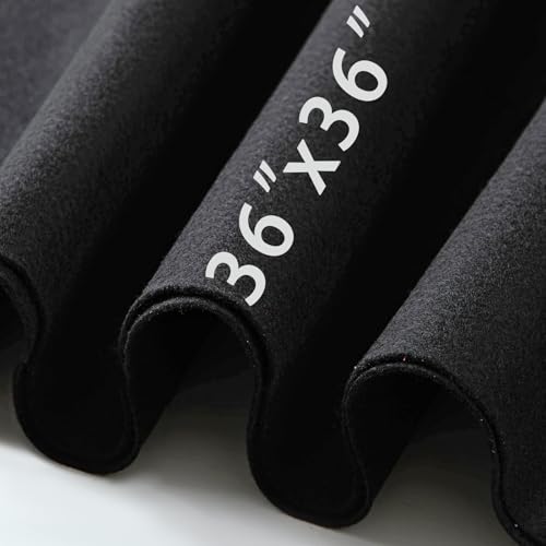 HaoFeijh Black Felt Fabric 36 36 Inch Wide 16mmFabric Sheets Soft Woven Acrylic Craft Fabric for DIY Craft Work Sewing PatchworkCraft Felt - Image 1