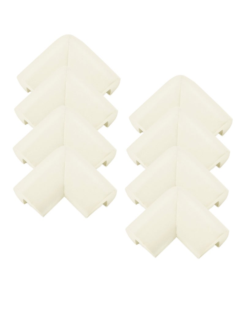 8 Pcs Kids L-Shape Table Corner Protectors Pre-Taped Furniture Corner Guards Rubber Foam Cushion Cover(White) - Image 1