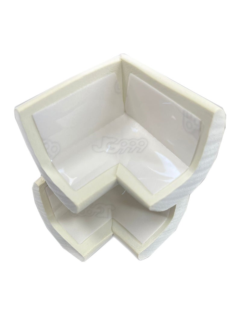 8 Pcs Kids L-Shape Table Corner Protectors Pre-Taped Furniture Corner Guards Rubber Foam Cushion Cover(White) - Image 2