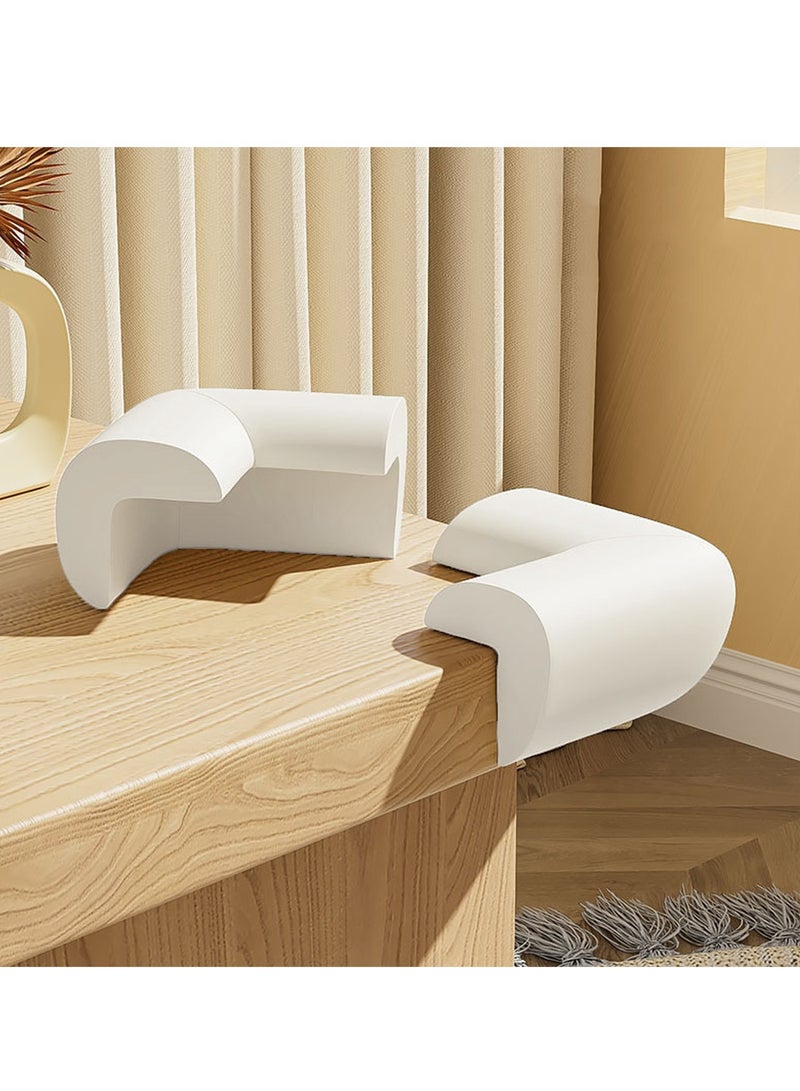 8 Pcs Kids L-Shape Table Corner Protectors Pre-Taped Furniture Corner Guards Rubber Foam Cushion Cover(White) - Image 3