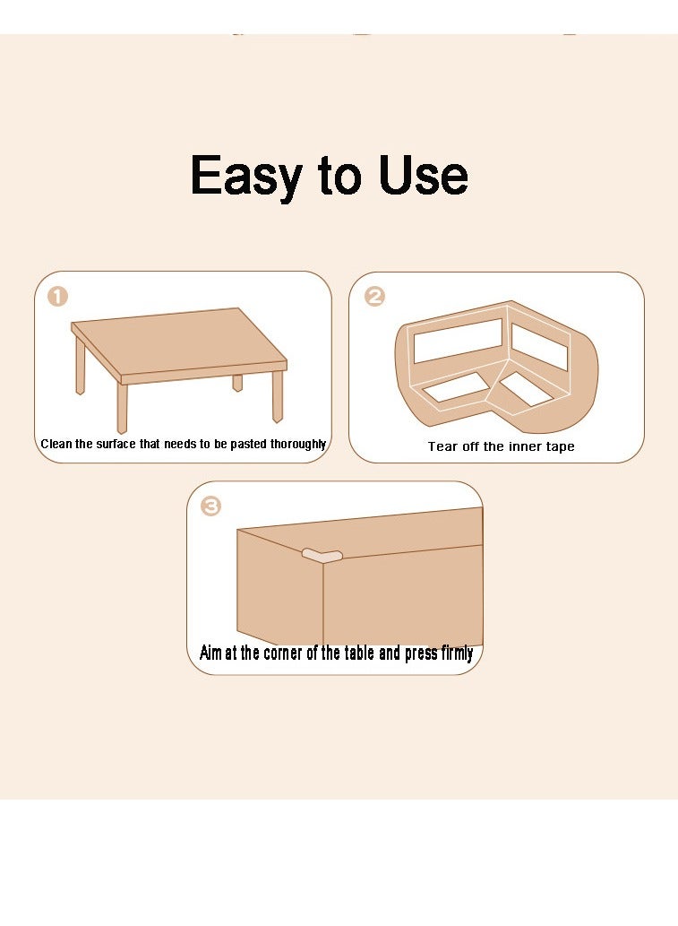 8 Pcs Kids L-Shape Table Corner Protectors Pre-Taped Furniture Corner Guards Rubber Foam Cushion Cover(White) - Image 4