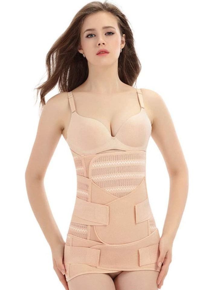 ELTRAZONE 3 in 1 Postpartum Belt - Breathable Postpartum Recovery Postnatal Corset Belt after Pregnancy Maternity, Light skin-L - Image 4