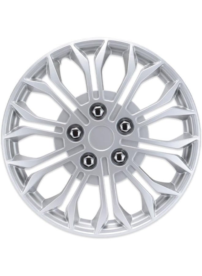 SHEZA STAR Silver Wheel Covers, Snowflak  Design Hub Caps, Set of 4 - Image 4