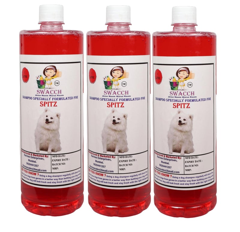 swacch Shampoo | Puppy Safe Shampoo | PH Balanced | Spitz Dog Shampoo 1 Litre Pack of 3 Strawberry + | O PVC Ring Rubber Chew Toy | Teething Chew Toy I Dental Teething I Durable I Combo Pack - Image 2