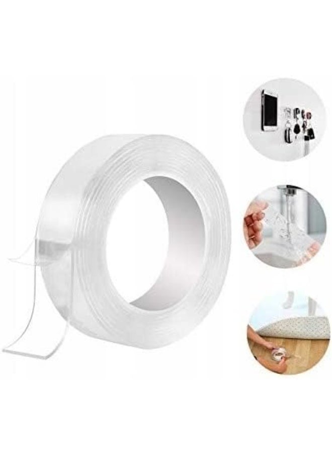 LVY Double-Sided Tape – Reusable, Washable, and Removable Nano Gel Grip Tape | 2 Meter Multipurpose Sticky Mounting Tape for Walls, Home, Office, Car & DIY Projects – Generic Brand  - Image 3