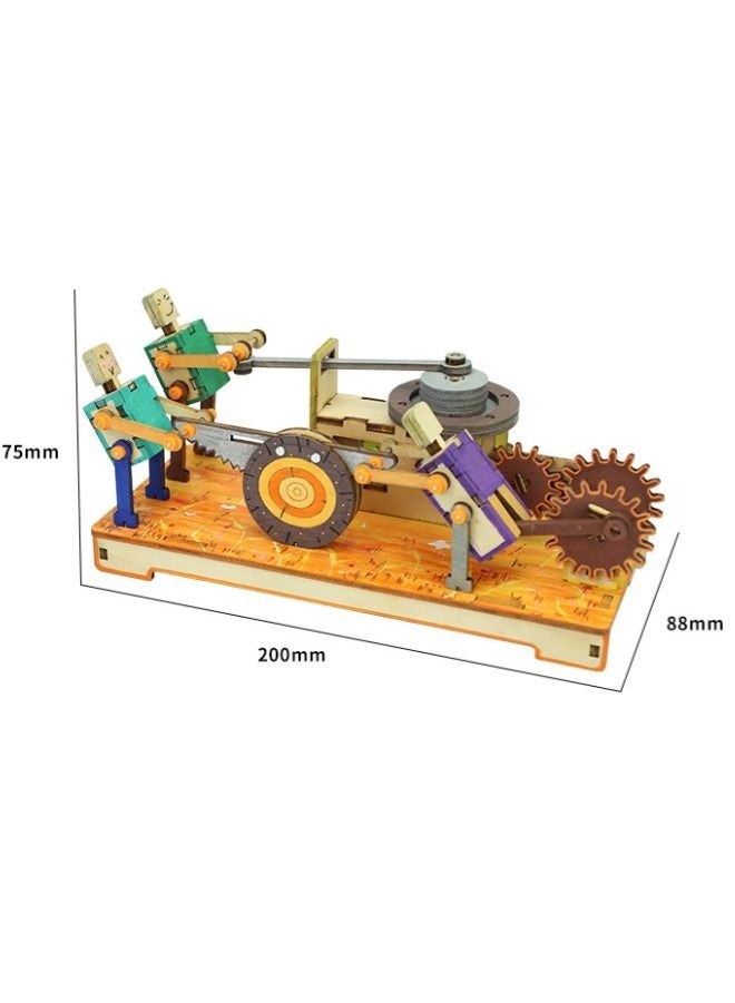 Fatio STEM Toy, Wooden Sawmill & Millstone Grinder, Montessori Toy, DIY 3D puzzle, battery powered, eco-friendly, handmade, educational toy - Image 3