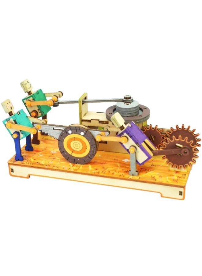 Fatio STEM Toy, Wooden Sawmill & Millstone Grinder, Montessori Toy, DIY 3D puzzle, battery powered, eco-friendly, handmade, educational toy - Image 1