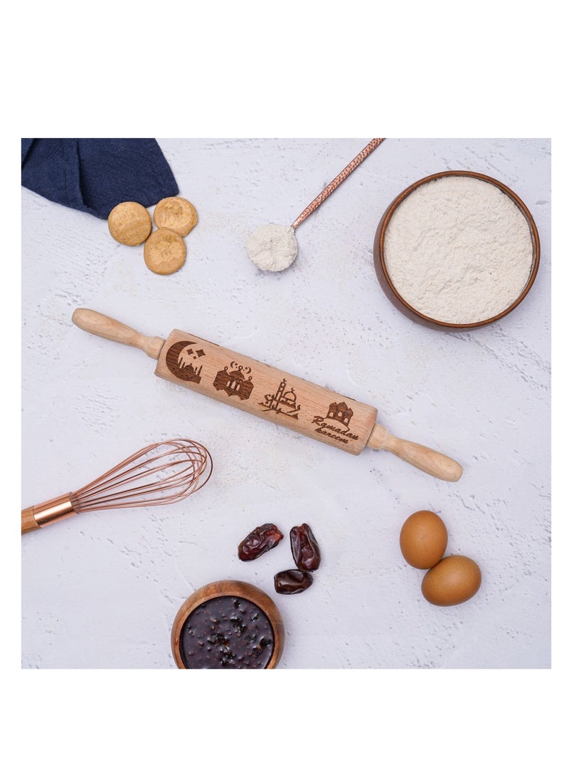HilalFul Rolling Pin | Baking Tool | Kitchenware | Kitchen Accessory | Islamic Theme | Eid, Ramadan Inspired | Wooden | Non-Stick | Easy Grip  | Smooth Surface | Easy To Clean - Image 3