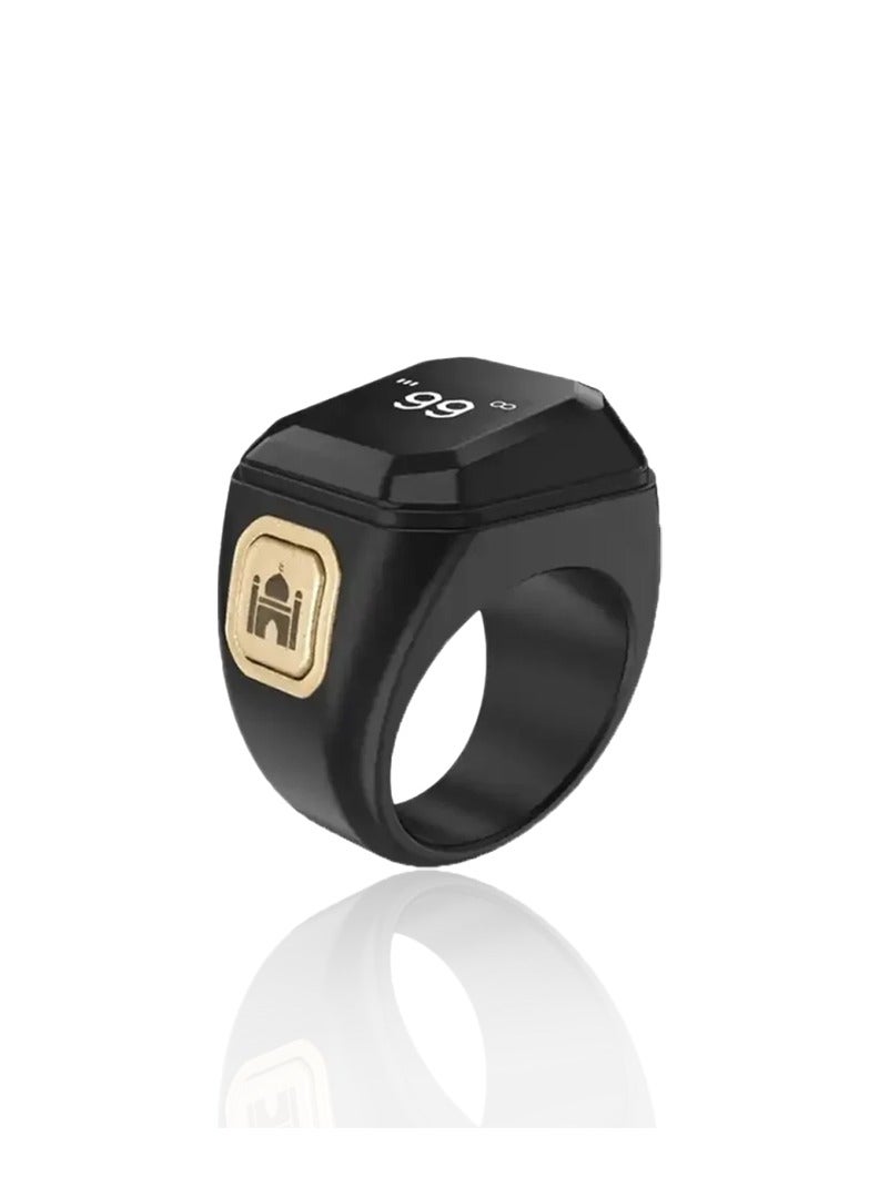 BSTWSH 20mm Smart Ring with Work Vibration Reminder&Muslim Tasbeeh Counter&Kaaba Guidance&Chants and Prayer Times OLED Diaplay&Multi-language - Wireless Bluetooth Connectivity for Exclusive BSTWSH APP,Black - Image 1