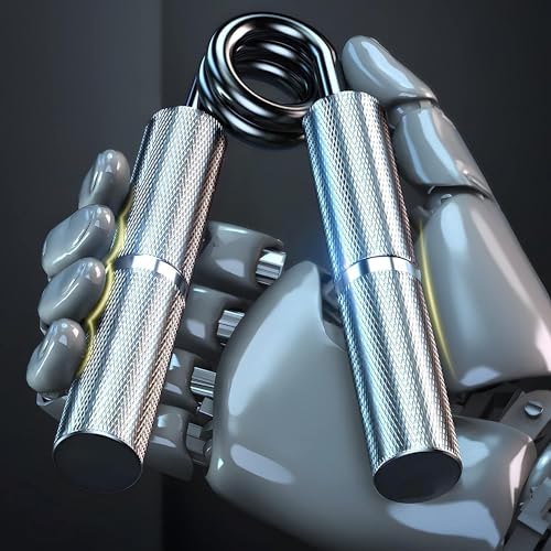 AMIFIT Metal Heavy Hand Grip and Wrist Strengthener Gripper - Resistance from 50-350LB Exerciser for Hand Grip Strength Trainer and Fingers (150 Lb, Silver) - Image 3