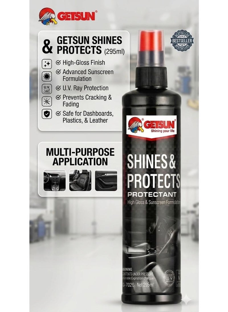 جيتسون بخاخ لمعان وحماية لوحة القيادة للسيارة 295 مل - يعيد اللمعان الداخلي ويحمي الأسطح البلاستيكية G-7026 - Image 4