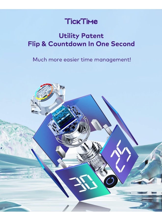 Pihen Ticktime Pomodoro Timer Clock, Productivity Timer Cube, Adhd Timer, Pause And Resume, Silent, Vibrate And Adjustable Sound Alert, For Work, Study, 5/15/25/30/45/61Min And Custom Countdown Purple  - Image 1