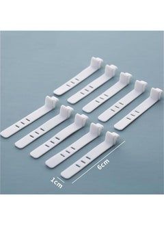HOOKOR Plastic White Cable Management Box, with 10 Wire Ties, Clear Power Cord Organizer with 8 Compartment for data cable and jewelry storage  - Image 2