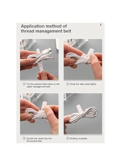 HOOKOR Plastic White Cable Management Box, with 10 Wire Ties, Clear Power Cord Organizer with 8 Compartment for data cable and jewelry storage  - Image 4
