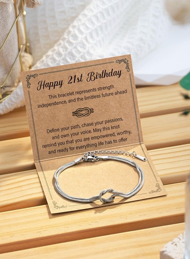 Tarsus 21st Birthday Decorations Gifts for Her Love Knot Bracelet Happy 21 Year Old 21st Birthday Gifts for Her Female Women - Image 5
