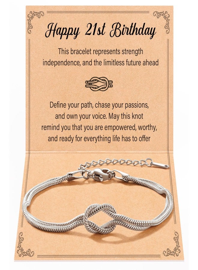 Tarsus 21st Birthday Decorations Gifts for Her Love Knot Bracelet Happy 21 Year Old 21st Birthday Gifts for Her Female Women - Image 1