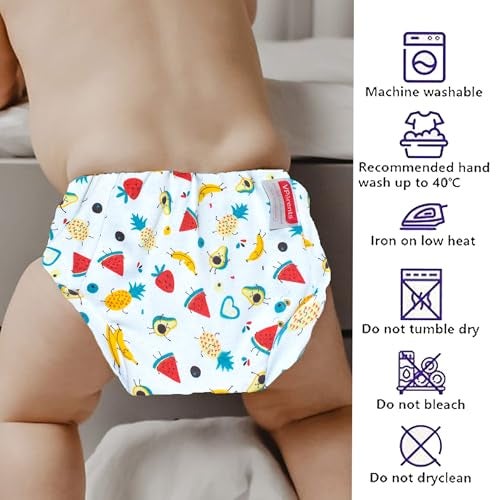VParents Padded Underwear for Babies and Toddlers with 3 Layers of Cotton Padding Potty Training Pull Up & Diaper-Free Time Pack of 3 (2-3 Years) Watermelon Lion and galaxy - Image 3