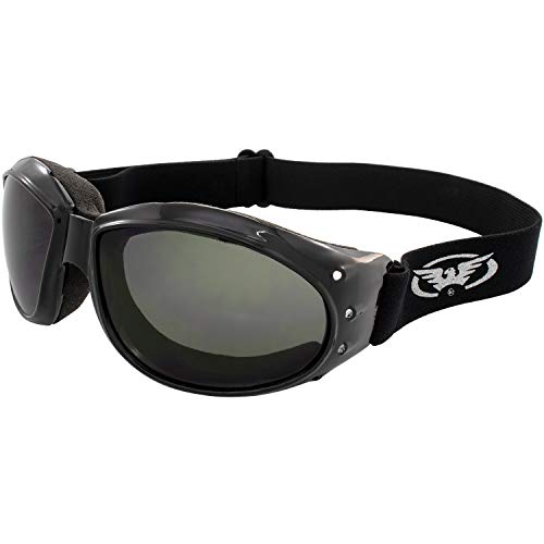 Global Vision Eliminator Dirt Bike Padded Motorcycle Riding Goggles for Men and Women (Black Frame/Smoke Lens) (Black Frame/Smoke Lens) - Image 1