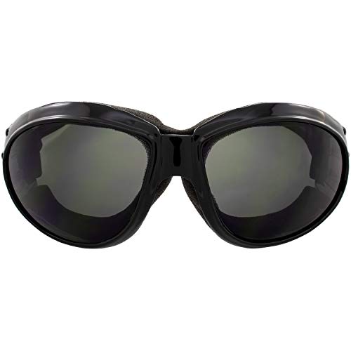 Global Vision Eliminator Dirt Bike Padded Motorcycle Riding Goggles for Men and Women (Black Frame/Smoke Lens) (Black Frame/Smoke Lens) - Image 2
