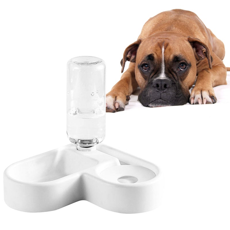 1PC Pet Bowl Stylish Heart-shaped Pet Feeder Wall Straight Corner Dog Bowl Automatic Water Drinking Pet Bowl Multi-purpose Cat Bowl for Cat Dog Use (White) - Image 3