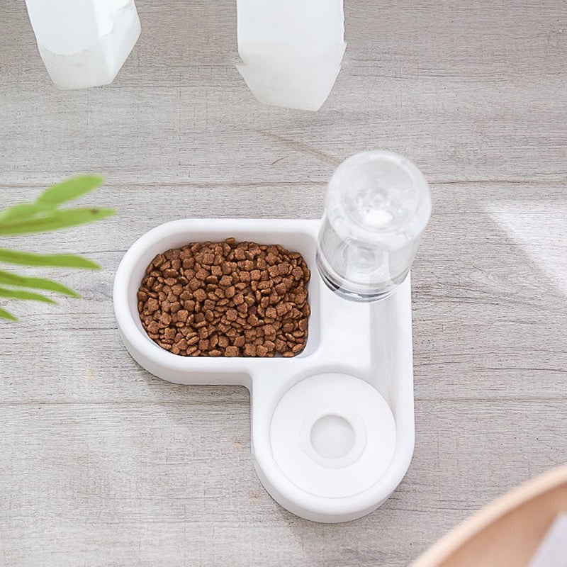 1PC Pet Bowl Stylish Heart-shaped Pet Feeder Wall Straight Corner Dog Bowl Automatic Water Drinking Pet Bowl Multi-purpose Cat Bowl for Cat Dog Use (White) - Image 4