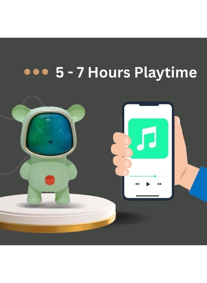 BDT AN152 Mini Wireless Bluetooth Speaker| 5-7Hrs Playtime| Vivid RGB Lights| RGB Sound Effect| Multi-Play Modes BTV5.3/TF Card/Pen Drive & Type-C Charging Port (Green) - Image 4