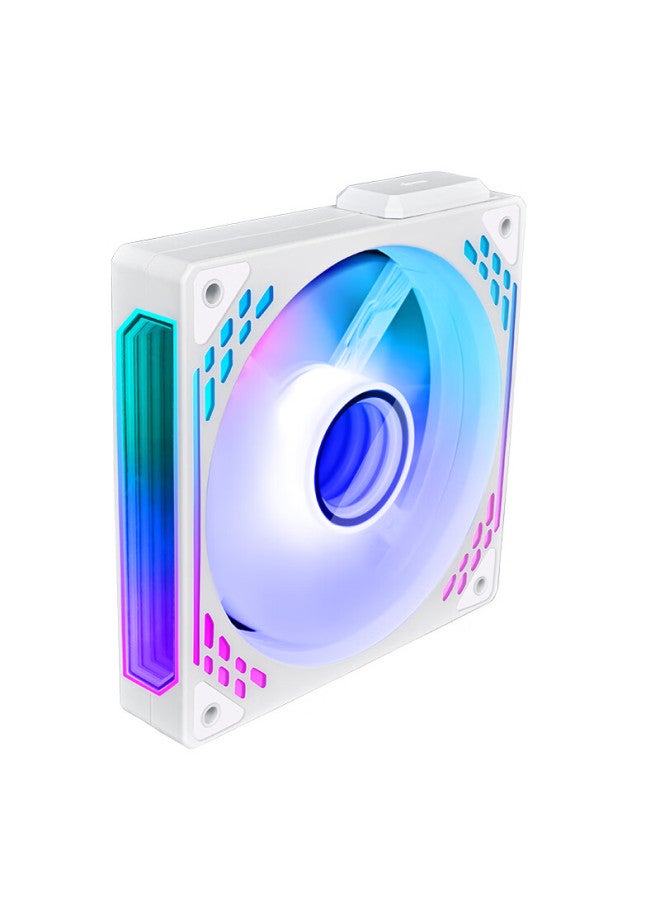 Play Jia Wanjia Tian Magnetic Fan Building Block, White Forward Single Pack, 12cm Water Cooling Case Fan, Magnetic Wireless Splicing, Argb Light Synchronization, Pwm Temperature Control - Image 3