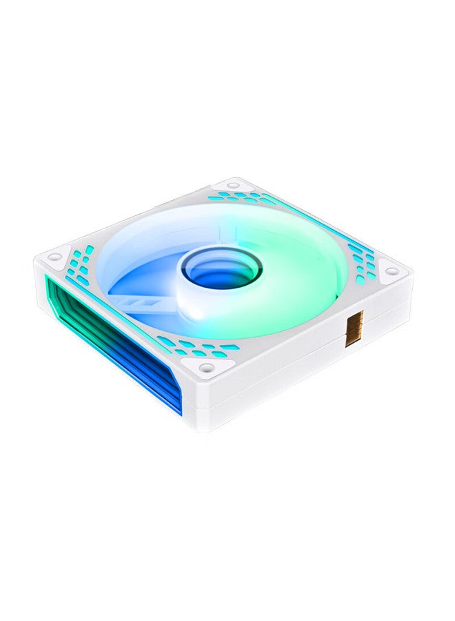 Play Jia Wanjia Tian Magnetic Fan Building Block, White Forward Single Pack, 12cm Water Cooling Case Fan, Magnetic Wireless Splicing, Argb Light Synchronization, Pwm Temperature Control - Image 5