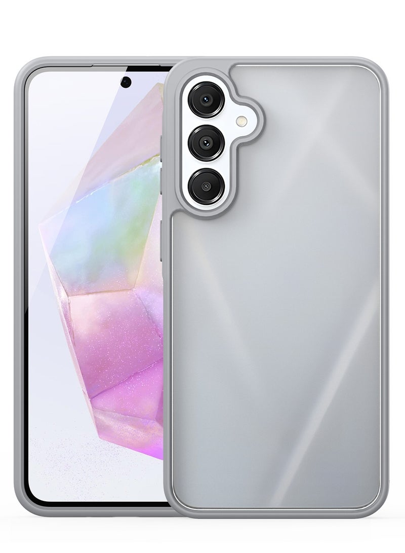 دوكس دوتشيز ياند جراب لموبايل سامسونج جلاكسي A36 5G/A56 5G  جراب نحيف مضادة للصدمات وشفافة غير لامعة ومضادة للخدش ومضادة للصدمات مصنع من البولي يوريثين الحراري بولي كربونات البولي بروبلين سيليكون - رمادي - Image 1