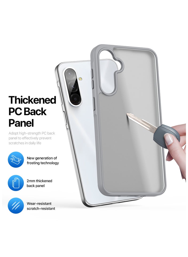 دوكس دوتشيز ياند جراب لموبايل سامسونج جلاكسي A36 5G/A56 5G  جراب نحيف مضادة للصدمات وشفافة غير لامعة ومضادة للخدش ومضادة للصدمات مصنع من البولي يوريثين الحراري بولي كربونات البولي بروبلين سيليكون - رمادي - Image 4