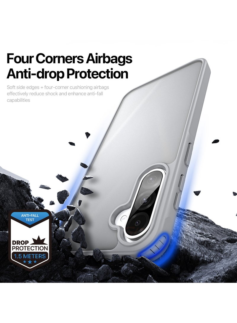 دوكس دوتشيز ياند جراب لموبايل سامسونج جلاكسي A36 5G/A56 5G  جراب نحيف مضادة للصدمات وشفافة غير لامعة ومضادة للخدش ومضادة للصدمات مصنع من البولي يوريثين الحراري بولي كربونات البولي بروبلين سيليكون - رمادي - Image 5