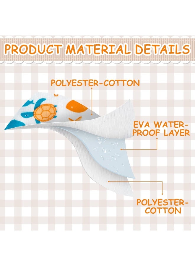 2ooya 7Pcs Cotton Waterproof Baby Bibs Hook Loop Closure Newborn Bib Keepsake Baby Gift for Drooling Feeding Eating - Image 4