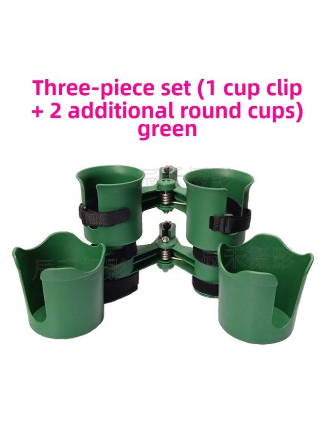 Generic BT.ROBOCUP Director Car Cup Holder Cup Holder Light Recording Actor Set Outdoor Fishing Net Red Live Broadcast-Body Color:Green 3-piece Set (1 Cup Clip + 2 Round Cups)  - Image 1