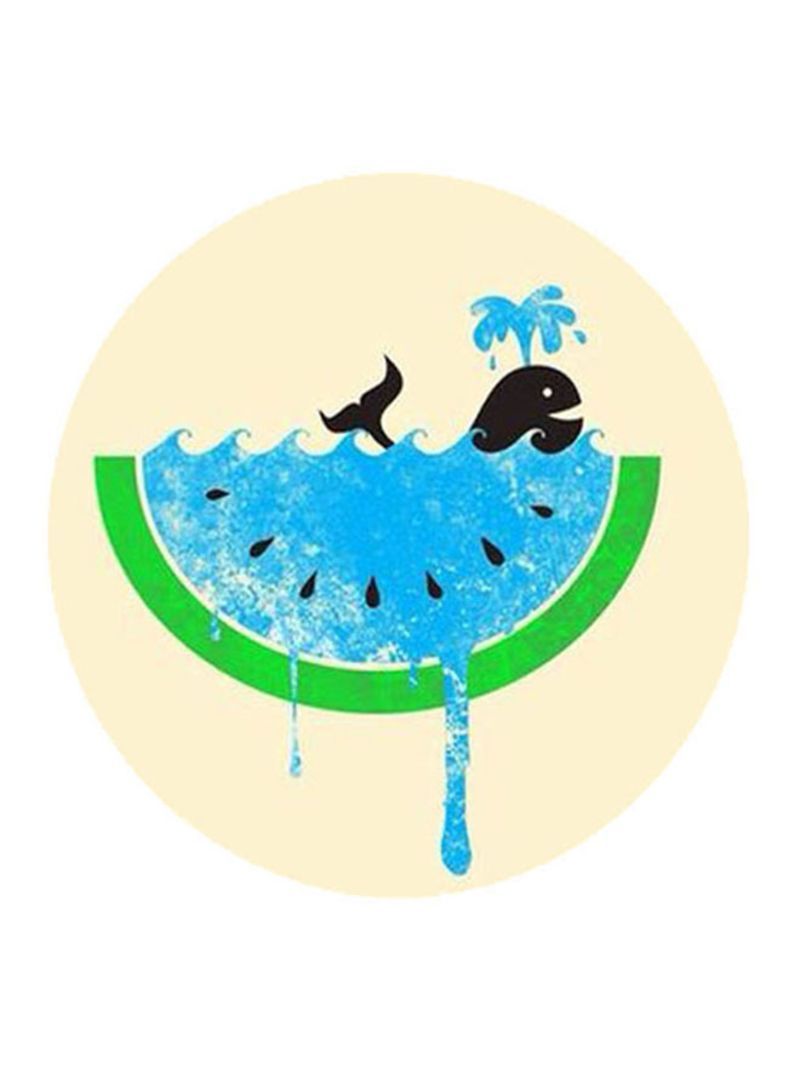 Whale Printed Mouse Pad  Beige/Blue/Green