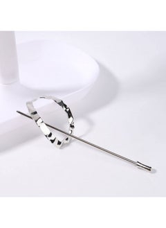 Yheakne Metal Hair Slide Clip Barrette Silver Geometric Hair Holder Clip Pin Vintage Hair Slide Pin Bun Holder Alloy Hair Clip Decorative Hair Accessories For Women And Girls (Silver)  - Image 4