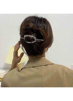 Yheakne Metal Hair Slide Clip Barrette Silver Geometric Hair Holder Clip Pin Vintage Hair Slide Pin Bun Holder Alloy Hair Clip Decorative Hair Accessories For Women And Girls (Silver)  - Image 2